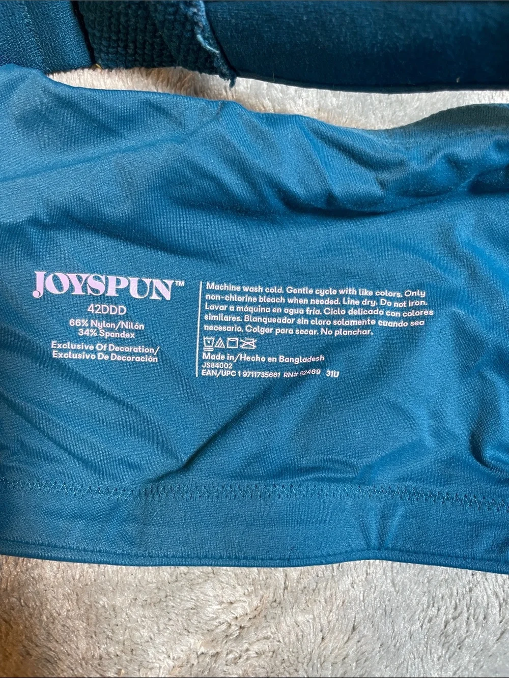 Joyspun T-Shirt Bra Teal Underwire Bra